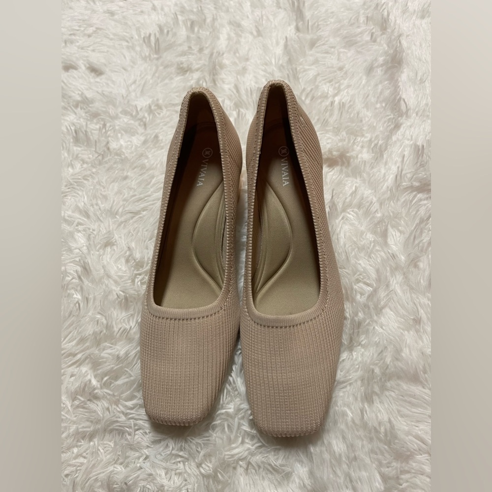 Vivaia Melody Pro Pumps Nude Beige Square Toe Block
Heel Stretch Shoe
